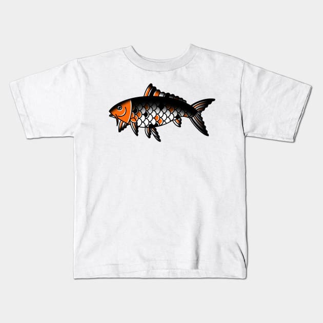 Koi Fish Kids T-Shirt by drawingsbydarcy